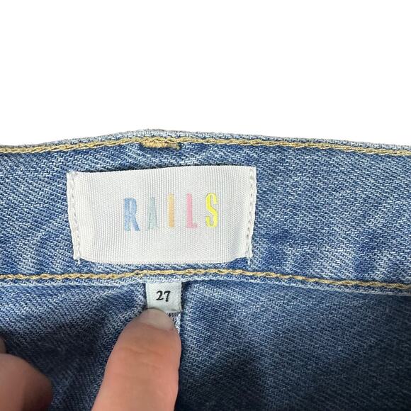 Rails Women's Straight Leg Jeans - Blue Patchwork - Picture 5 of 9